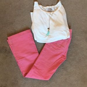 7 for all mankind pink corduroy pants